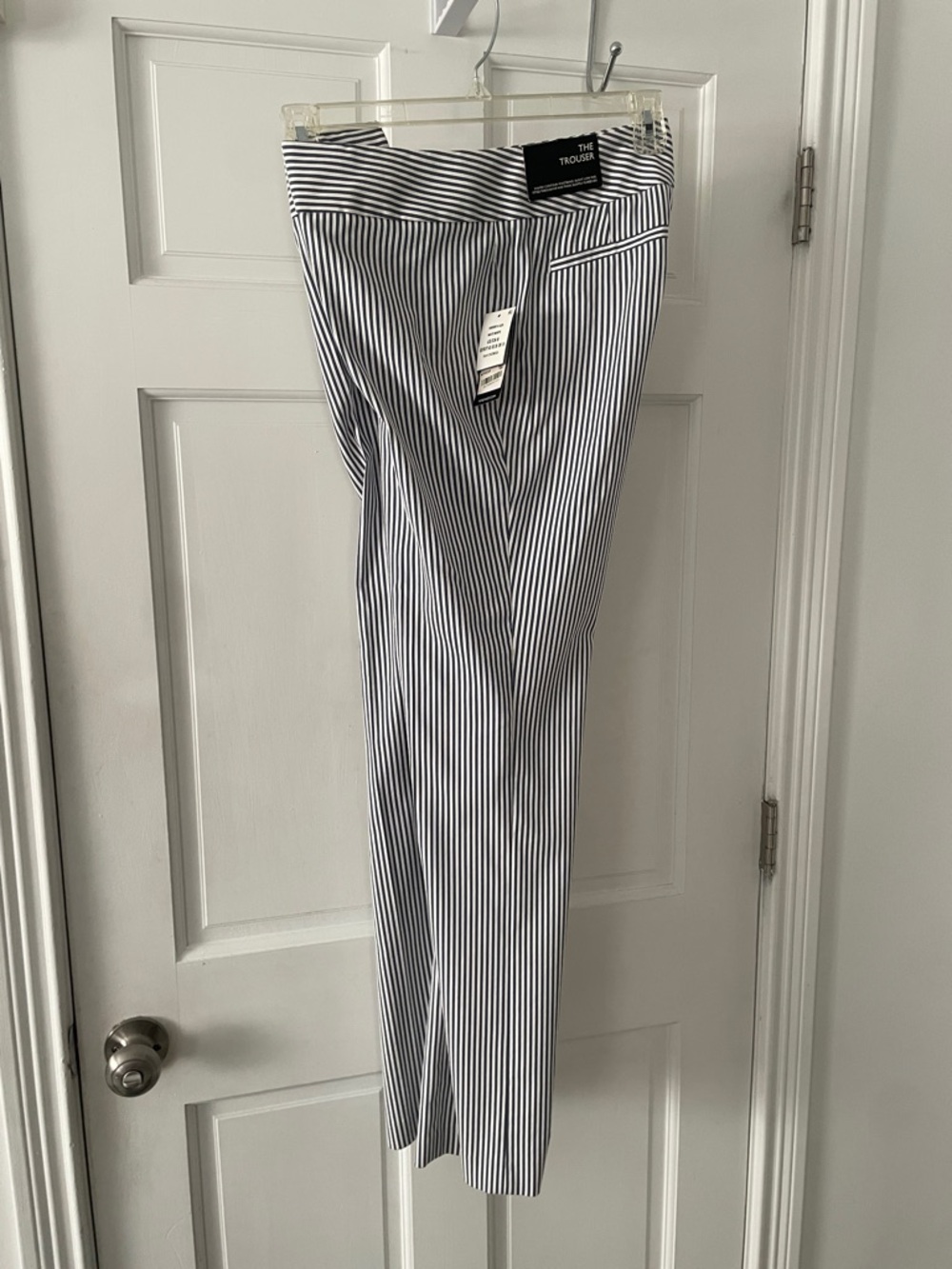 Nine West Navy & White Pinstripe Boot Cut Pants